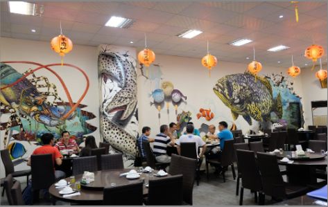 连云港海鲜餐厅墙体彩绘